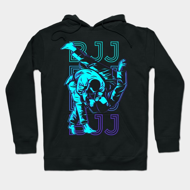 BJJ Brazilian Jiu Jitsu Retro Gift Hoodie by Alex21